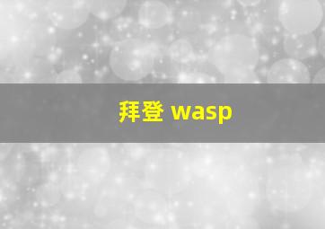 拜登 wasp